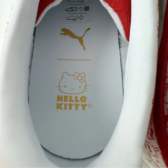 Hello Kitty Puma Suede Classic Sneakers Womens Size 7.5 Shoes Bright Red White - Picture 6 of 11